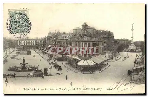 Cartes postales Bordeaux Cours du Trente Juillet et les allees de Tourny