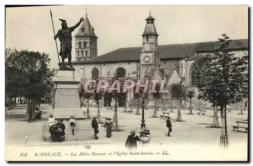 Cartes postales Bordeaux Les Allees et L Eglise Saint Seurin