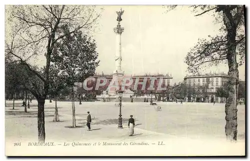 Ansichtskarte AK Bordeaux Les Quinconces et le monument des Girondins