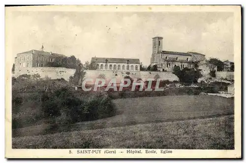 Cartes postales Saint Puy Hopital Ecole Eglise