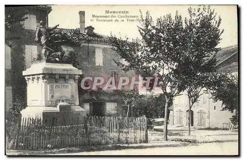 Cartes postales Mauvezin Monument des combattants et boulevard de la Terre neuve