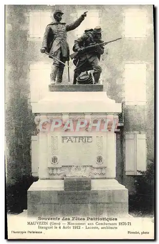 Cartes postales Mauvezin Monument aux Combattants Militaria