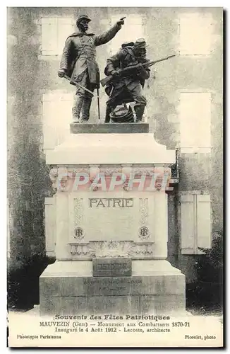 Cartes postales Mauvezin Monument des combattants Militaria