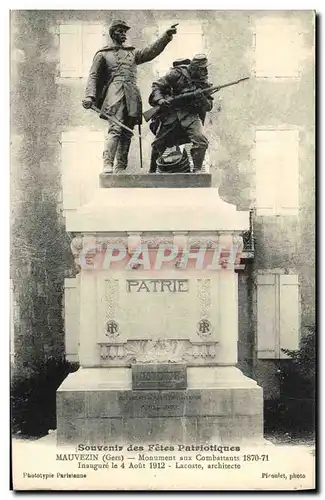 Cartes postales Mauvezin Monument aux Combattants Militaria