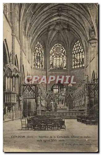 Cartes postales Condom Interieur de la Cathedrale Choeur et stalles