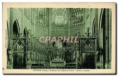 Cartes postales Condom Interieur de l eglise Saint Pierre Choeur et stalles
