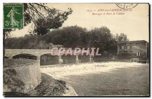 Cartes postales Aire Sur Adour Barrages et pont de l Adour Train
