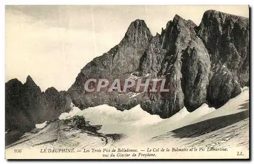 Ansichtskarte AK Les Trois Pics de Belledonne Le Col de la Balmette et le Pic Lamartine vus du glacier de Freydan