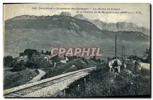 Cartes postales Dauphine Monestier de Clermont La Motte de Sinard et la chaine de la Moucherolle Vaches animee