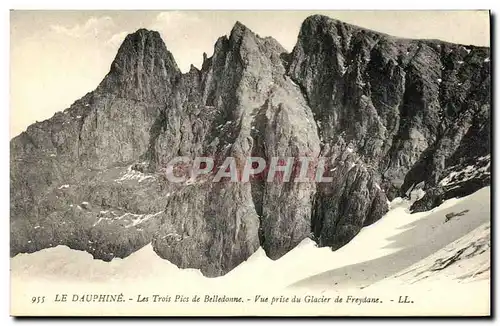 Cartes postales Le Dauphine Les Trois Pics de Belledonne Vue Prise Glacier de Freydane