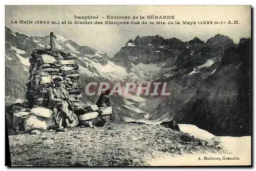 Cartes postales Dauphine Environs de la Berarde La Meije et le glacier des Etancons vus de la tete de la Maye Be