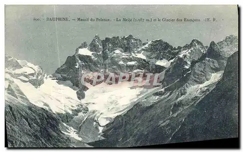 Cartes postales Dauphine Massif du Pelvoux La Meije et le Glacier de Etancons