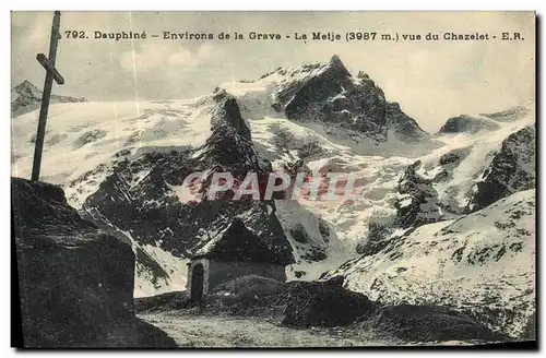 Cartes postales Dauphine Environs de la Grave La Meije Vue du Chazelet