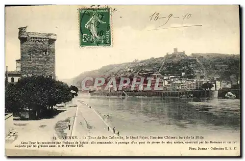 Cartes postales Vienne La Tour de Ste Colombe le quai Pajot L ancien chateau fort de la Batie