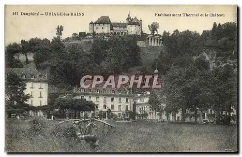 Cartes postales Dauphine Uriage les Bains Etablissement Thermal et le Chateau