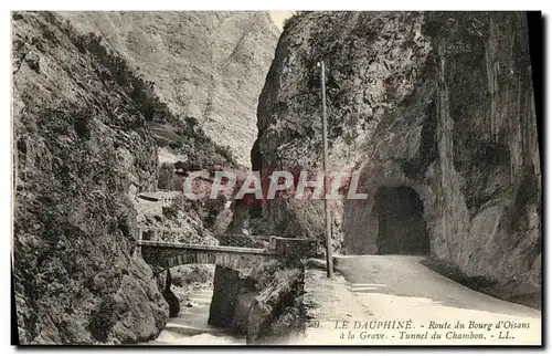 Cartes postales Le Dauphine Route du Bourg d Oisans a la Grave Tunnel du Chambon