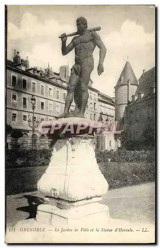 Ansichtskarte AK Grenoble Le Jardin de Ville et la Statue d Hercule