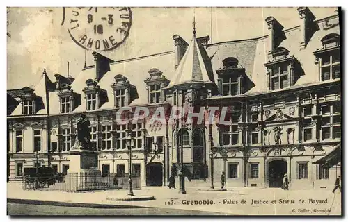 Cartes postales Grenoble Palais de Justice et Statue de Bayard