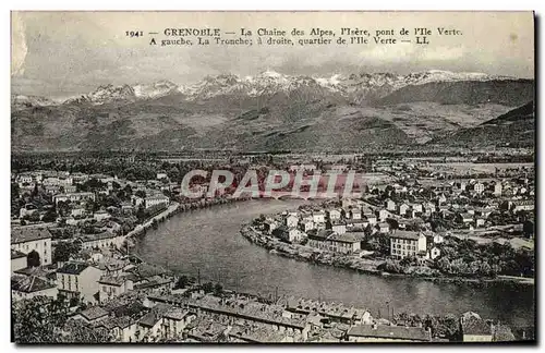 Ansichtskarte AK Grenoble La Chaine des Alpes l lsere Pont de l lle Verte La TRonche Quartier de l ile verte