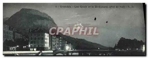 Ansichtskarte AK Grenoble Les Quais et le St Eynard effet de nuit