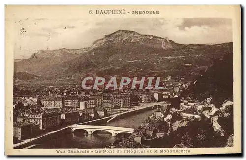 Ansichtskarte AK Dauphine Grenoble Vue Generale Le Pont de l Hopital et le Moucherotte