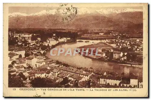 Cartes postales Grenoble Vue Generale de l Le Verte La Tronche et les Alpes