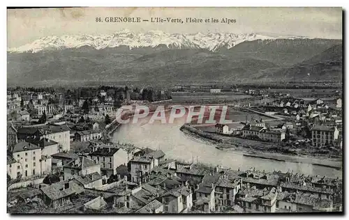 Cartes postales Grenoble L lle Verte l lsere et les Alpes