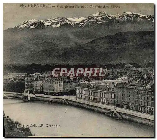 Cartes postales Grenoble Vue generale et la Chaine des Alpes