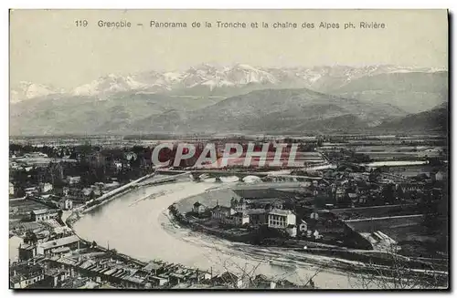 Cartes postales Grenoble Panorama de la Tronche et la Chaine des Alpes