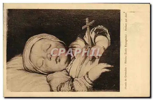 Ansichtskarte AK Musee de Grenoble Ribera Enfant qui dort