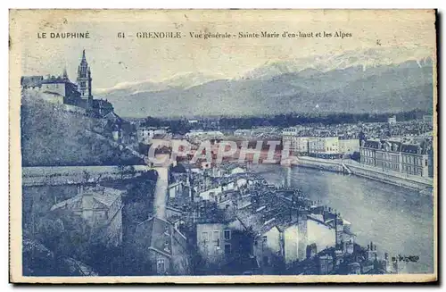 Ansichtskarte AK Le Dauphine Grenoble Vue generale Sainte Marie d en haut et les Alpes