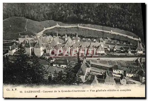 Cartes postales Dauphine Couvent de la Grande Chartreuse Vue generale reduite et complete