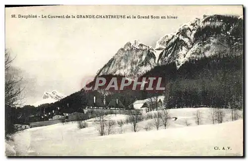 Cartes postales Dauphine Le Couvent de la Grande Chartreuse et le Grand Som en hiver