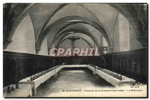 Cartes postales Dauphine Couvent de la Grande Chartreuse Le Refectoire