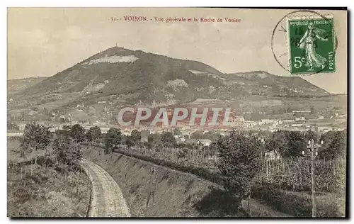 Cartes postales Voiron Vue generale et la Roche de Vouise