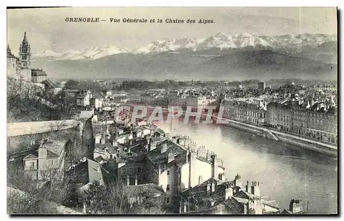 Cartes postales Grenoble Vue Generale et la Chaine Des Alpes