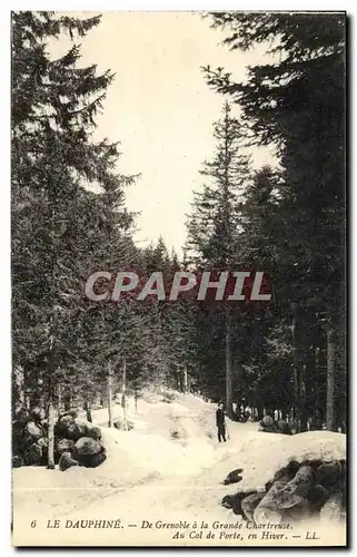 Cartes postales Dauphine De Grenoble a la Grande Chartreuse Au col de porte en hiver