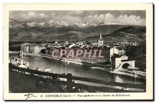 Ansichtskarte AK Grenoble Vue Generale et la Chaine De Belledonne