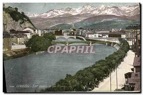 Ansichtskarte AK Grenoble Les Quais et les Alpes