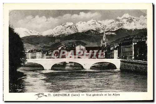 Cartes postales Grenoble Vue Generale et les Alpes