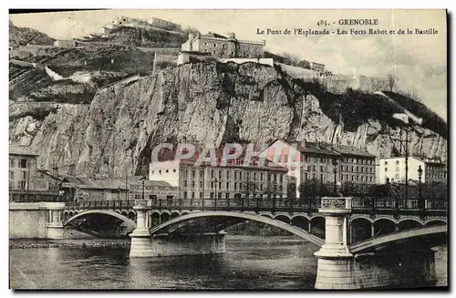 Cartes postales Grenoble Le Pont de L Esplanade Les Fortes Rabot et de la Bastille