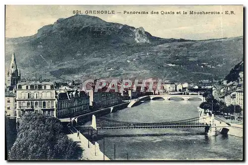 Cartes postales Grenoble Panorama des Quais et le Moucherotte