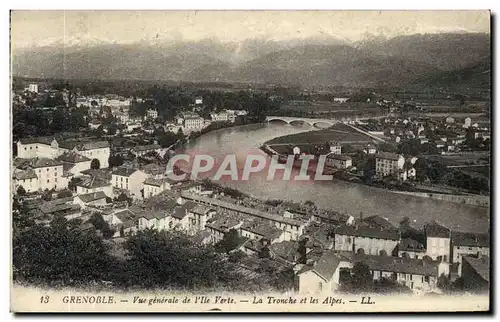 Ansichtskarte AK Grenoble Vue Generale de l Ile Verte La tromche et els Alpes