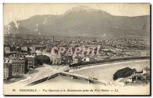 Cartes postales Grenoble Vue Generale et le Moucherotte prise du Fort Rabot