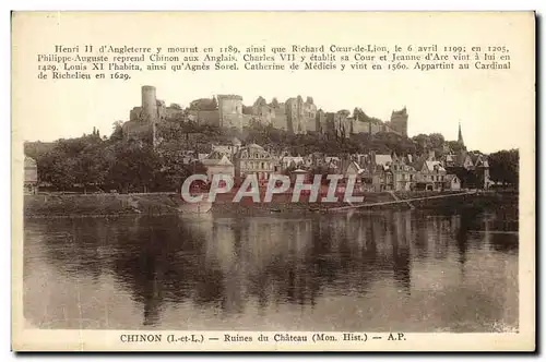 Cartes postales Chinon Ruines du Chaeau