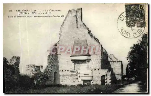 Cartes postales Chinon Le Chateau Salle ou Jeanne d ARc est venue reconnaitre Charles VII