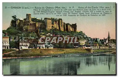 Cartes postales Chinon Ruines du Chateau