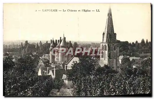 Cartes postales Langeais Le Chateau et l eglise