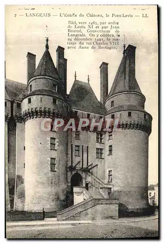 Cartes postales Langeais L Entre du Chateau le Pont Levis