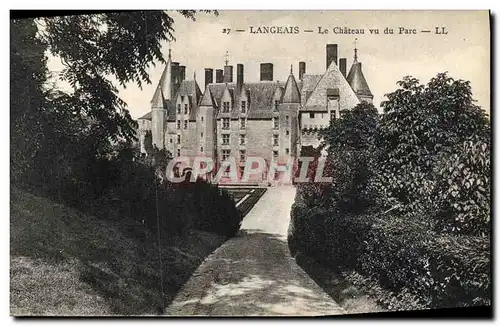 Cartes postales Langeais Le Chateau Vu du Parc